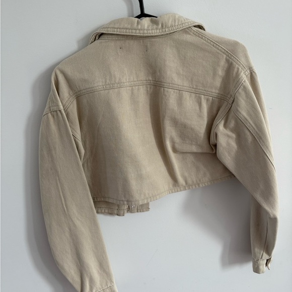 Missguided Beige Cropped Jean Jacket - Picture 3 of 4